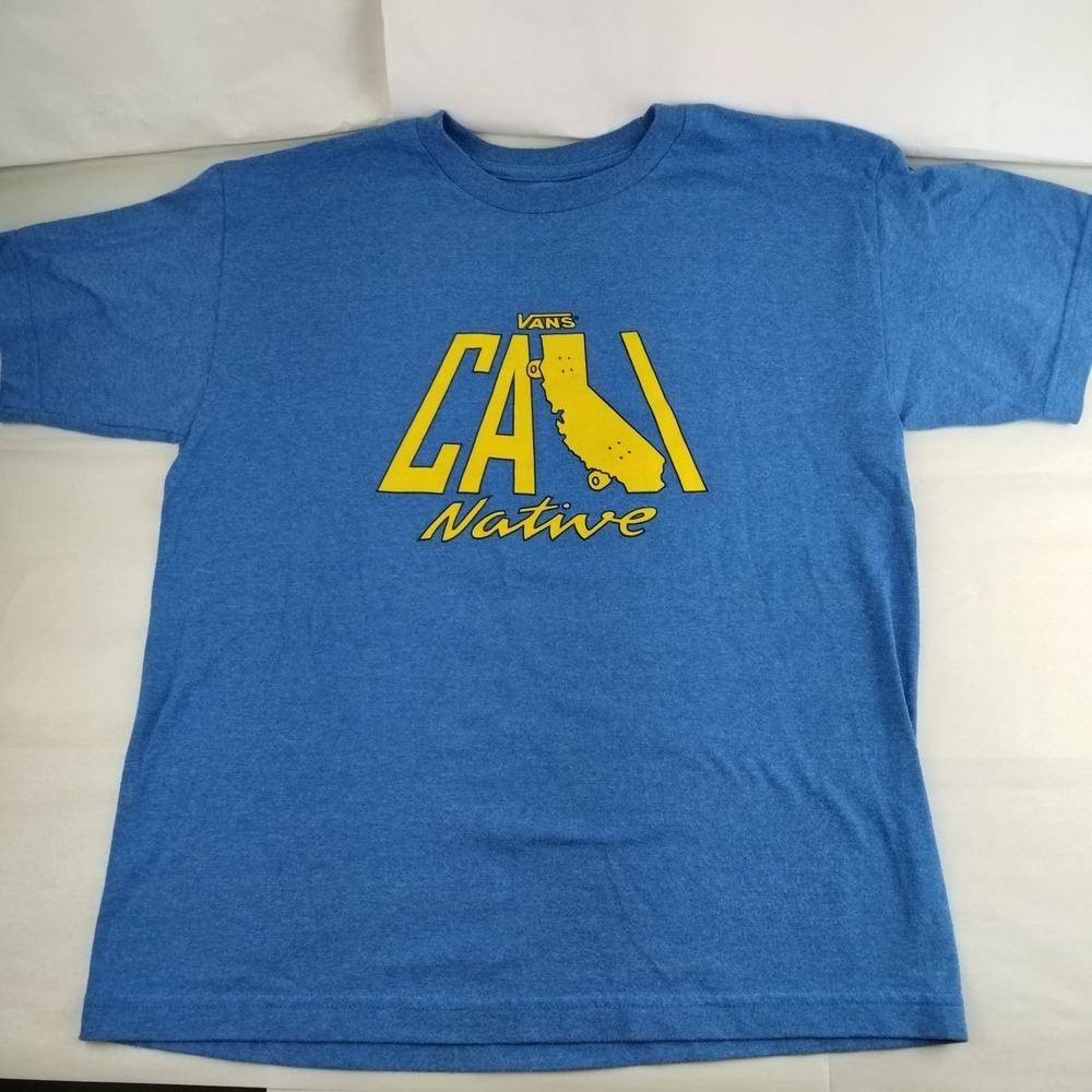 Vans Y2K T Shirt Youth XL Blue Cali Native Graphic Skateboard Streetwear Unisex